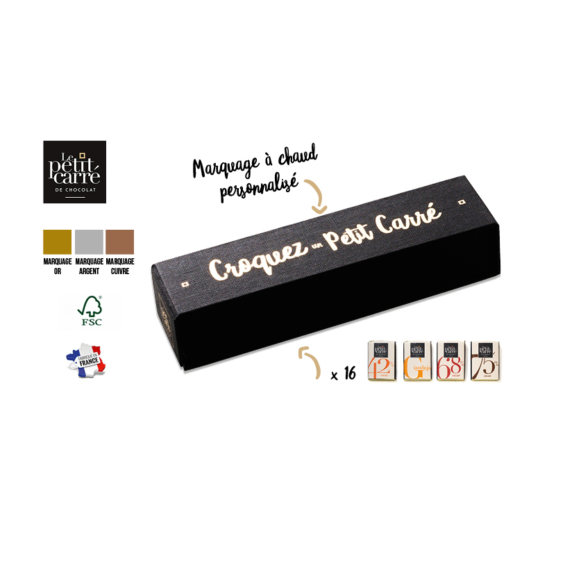 Coffret publicitaire de chocolats Elégance